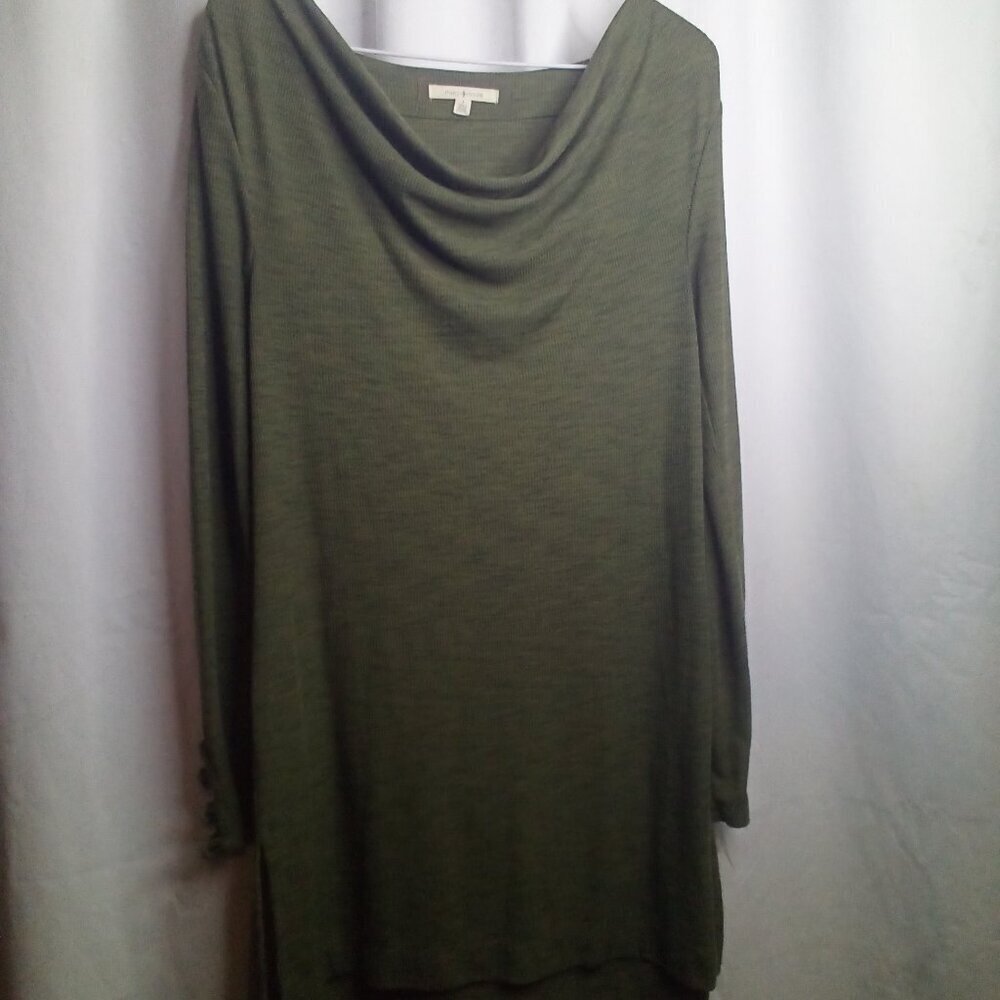 Pure + Good Tunic Top S Women Long Sleeve Soft Stretch Green